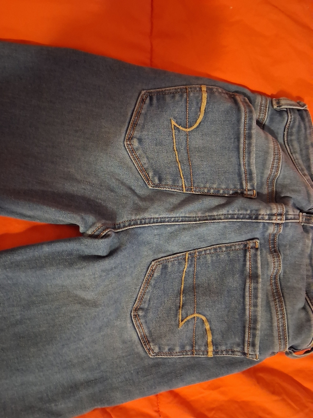 American Eagle Next Level Stretch Hi-Rise Jegging Blue Denim Jeans - Picture 5 of 9